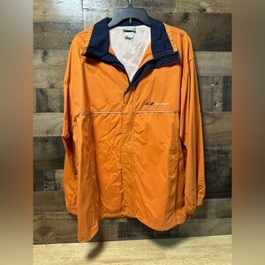 Vintage Reebok Men’s Orange/Blue full zip long sleeve jacket Size M